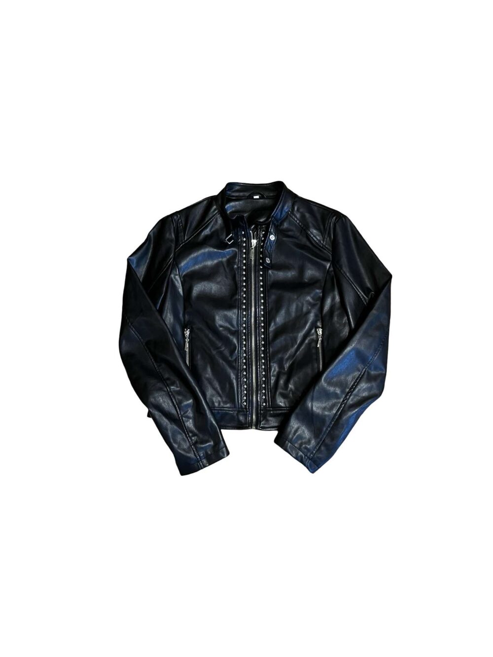 Black Studded Leather Jacket kvk